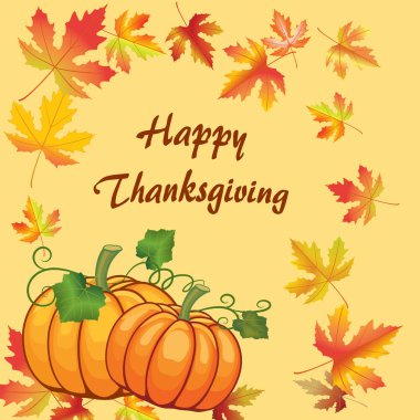 Şükran Günü tebrik kartı ile kabak