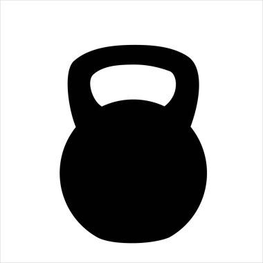 Kettlebell simgesi beyaz arkaplanda izole edildi.