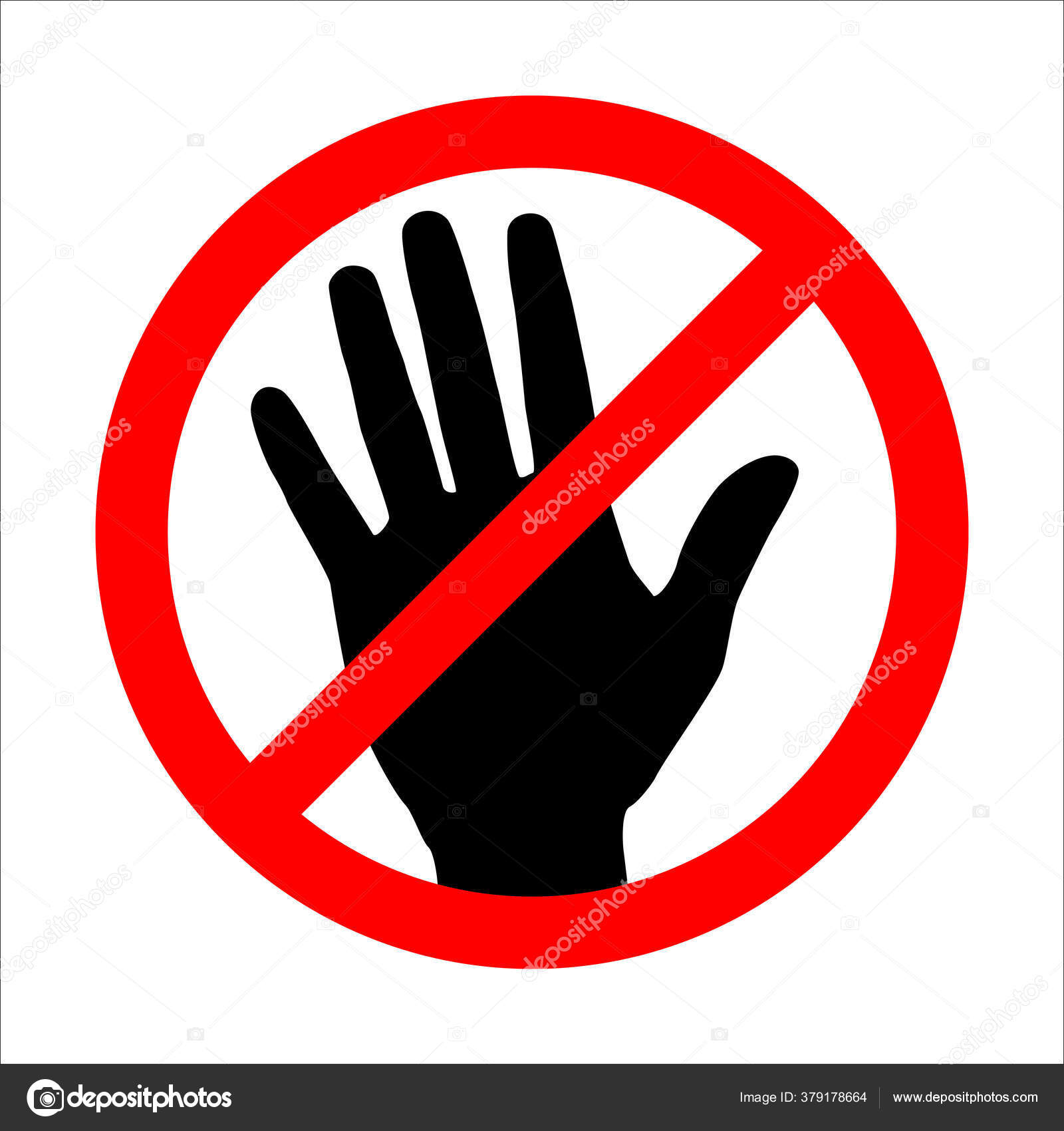 Stop hand forbidden sign Royalty Free Vector Image