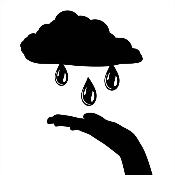Rainy Cloud Icon Weather Icon Precipitation Shower Rain Cloud Falling — Stock Vector