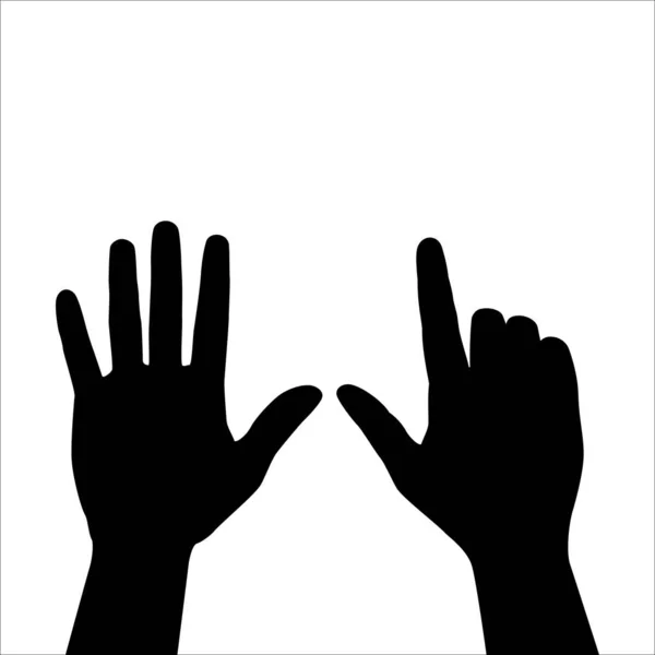 Las Manos Los Hombres Sube Dedo Mostrar Número Siete Pictograma — Foto de Stock