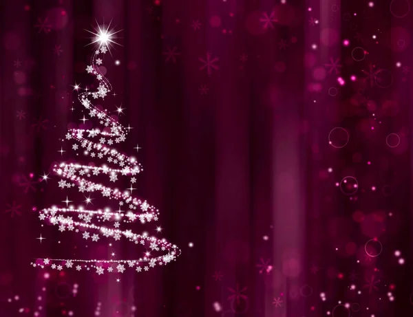 Magische Kerstboom Prettige Kerstdagen Gelukkig Nieuwjaar Wenskaart Met Kopie Ruimte — Stockfoto