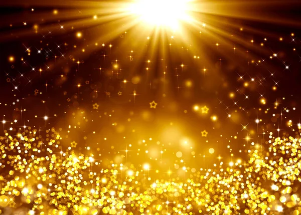 黄金色のライト 星とポグロム — ストック写真