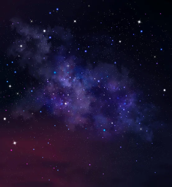 Diepe Ruimte Achtergrond Met Nevel Sterren Nachtelijke Hemel — Stockfoto