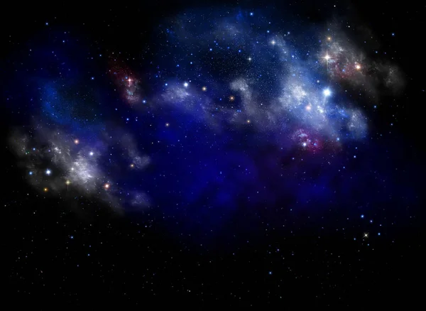 Fondo Espacio Abstracto Con Nebulosa Estrellas Cielo Nocturno Estrellado — Foto de Stock