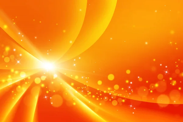 Absztrakt narancssárga bokeh háttérben. Art ünnepi illusztráció csillagokkal — Stock Fotó
