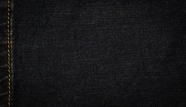 Deep Black Denim Jeans Texture Background — Stock Photo, Image