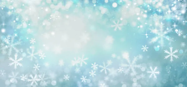 Fond Bleu Noël Avec Neige Illustration Vacances — Photo