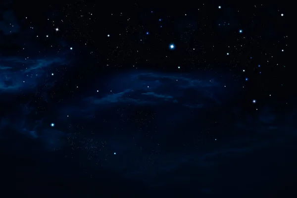 Mélyűr Köd Ragyogó Csillagok Éjszakai Égbolton — Stock Fotó