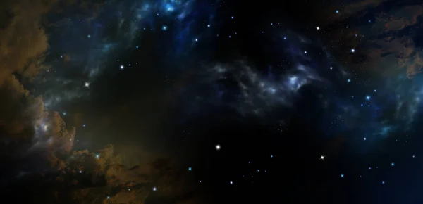 夜空中的星云和恒星 空间背景 — 图库照片