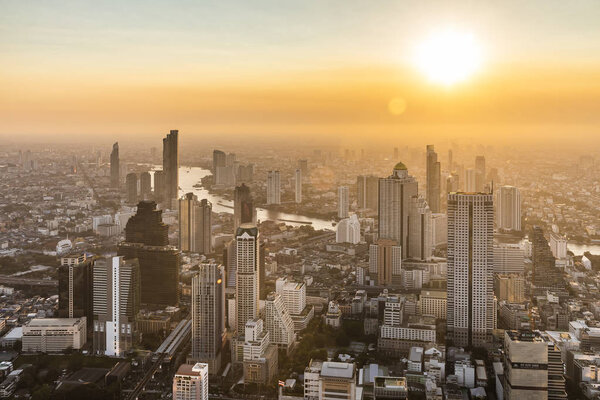 Sunset in Bangkok from the tallest MahaNakhon building in the city!