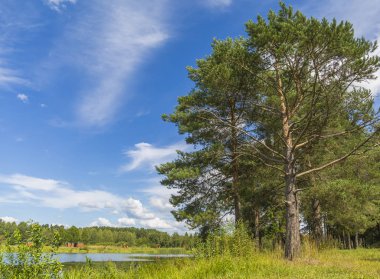 Karkino malikanesindeki yaz gölünün manzarası.