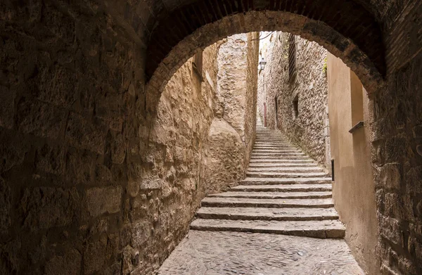 Historic Center Jewish Quarter Girona Spain One Best Preserved Neighborhoods — Stock Photo, Image