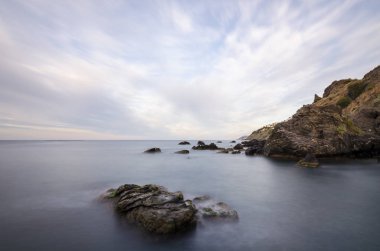 La Caleta de Salobrea 'da müthiş bir gün doğumu, Costa Tropical de Granada (İspanya)
