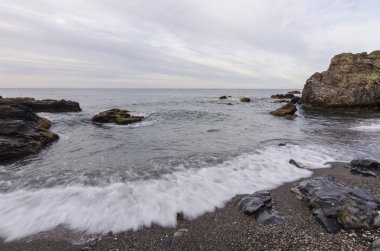 La Caleta de Salobrea 'da müthiş bir gün doğumu, Costa Tropical de Granada (İspanya)