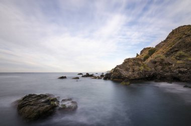 La Caleta de Salobrea 'da müthiş bir gün doğumu, Costa Tropical de Granada (İspanya)