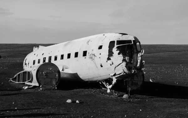 Αεροπλάνο ναυάγιο Ισλανδία στην έρημο Εικόνα Αρχείου