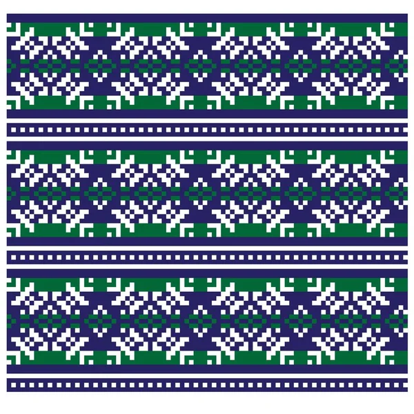 Christmas Snoaflakes Fair Isle Seamless Pattern Print Background Vector Suitable — Stock Vector