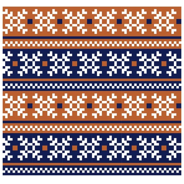 Christmas Fair Isle Snowflakes Seamless Pattern Print Background Vector Suitable — Stock Vector