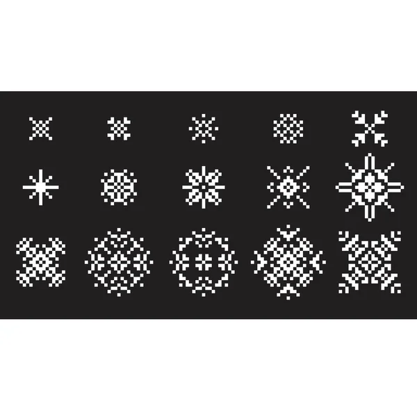 Christmas Snowflakes Motifs Vector Pattern Suitable Both Online Physical Medium — Stock Vector