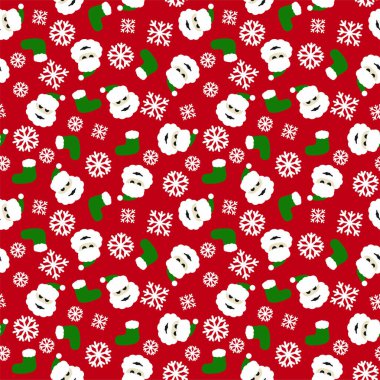 Renkli Noel tatili vektöründe pürüzsüz desen / yazdırma arkaplanı - Paketleme, web tasarımı, grafikler, moda tekstili, duvar kağıdı ve benzeri şeyler için uygundur.