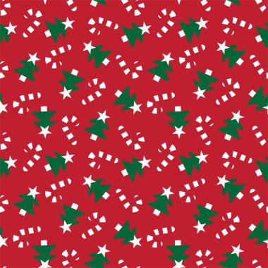 Renkli Noel tatili vektöründe pürüzsüz desen / yazdırma arkaplanı - Paketleme, web tasarımı, grafikler, moda tekstili, duvar kağıdı ve benzeri şeyler için uygundur.
