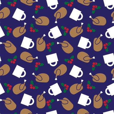 Renkli Noel tatili vektöründe pürüzsüz desen / yazdırma arkaplanı - Paketleme, web tasarımı, grafikler, moda tekstili, duvar kağıdı ve benzeri şeyler için uygundur.