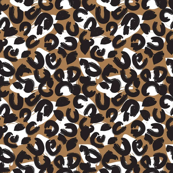 Kleurrijke Classic Modern Animal Leopard Brush Strokes Naadloze Print Achtergrond — Stockvector
