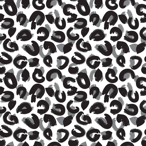 Colourful Classic Modern Animal Leopard Brush Strokes Seamless Print Background — стоковый вектор