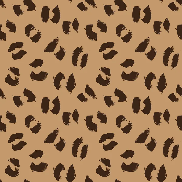 Colourful Classic Modern Animal Leopard Brush Strokes Seamless Print Background — стоковый вектор