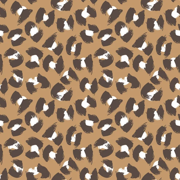 Πολύχρωμο Classic Modern Animal Leopard Brush Strokes Seamless Print Background — Διανυσματικό Αρχείο