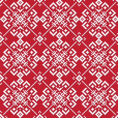 Christmas Snowflakes / Fair Isle Pürüzsüz Desen / Yazdırma Arkaplanı - web sitesi kaynakları, grafikleri, baskı tasarımları, moda tekstil ürünleri, örgü giyim vb. gibi hem çevrimiçi hem de fiziksel ortama uygun.