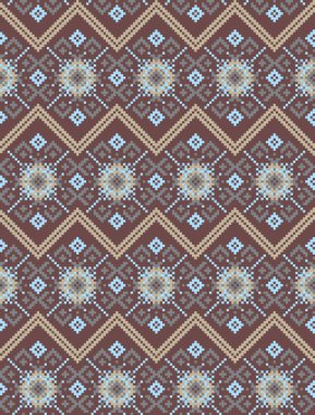 Christmas Snowflakes / Fair Isle Pürüzsüz Desen / Yazdırma Arkaplanı - web sitesi kaynakları, grafikleri, baskı tasarımları, moda tekstil ürünleri, örgü giyim vb. gibi hem çevrimiçi hem de fiziksel ortama uygun.