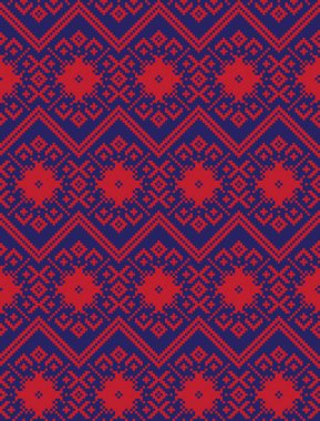 Christmas Snowflakes / Fair Isle Pürüzsüz Desen / Yazdırma Arkaplanı - web sitesi kaynakları, grafikleri, baskı tasarımları, moda tekstil ürünleri, örgü giyim vb. gibi hem çevrimiçi hem de fiziksel ortama uygun.