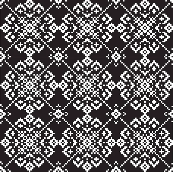 Christmas Snowflakes Fair Isle Seamless Pattern Print Background Vector 사이트 — 스톡 벡터
