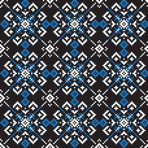 Copos Nieve Navidad Fair Isle Seamless Pattern Print Background Vector — Archivo Imágenes Vectoriales