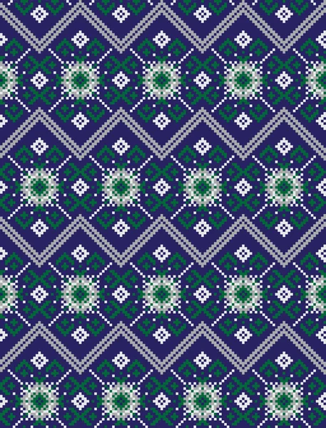 Christmas Snowflakes Fair Isle Seamless Pattern Print Background Vector Suitable — стоковый вектор
