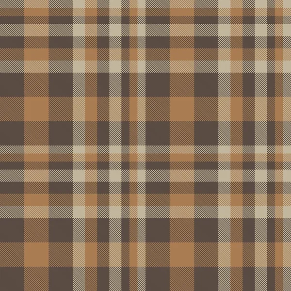 Taupe Marrón Plaid Patrón Sin Costuras Tartán Adecuado Para Textiles — Vector de stock