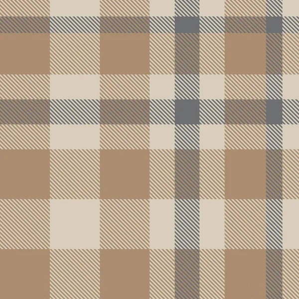 Bruine Taupe Plaid Tartan Naadloos Patroon Geschikt Voor Mode Textiel — Stockvector