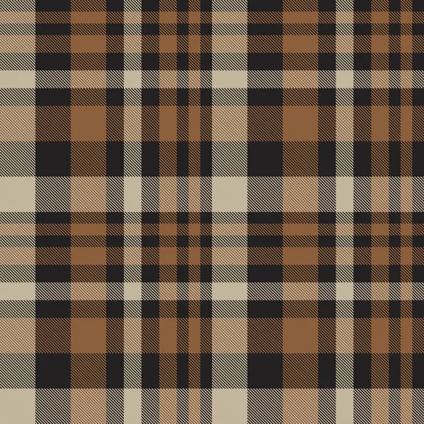 Taupe Marrón Plaid Patrón Sin Costuras Tartán Adecuado Para Textiles — Vector de stock