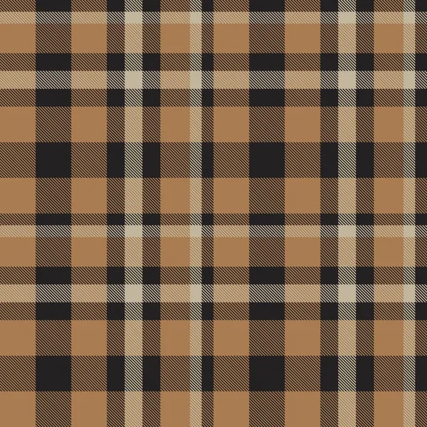 Taupe Marrón Plaid Patrón Sin Costuras Tartán Adecuado Para Textiles — Vector de stock