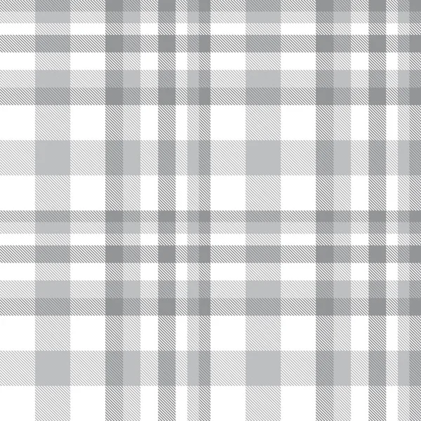 Plaid Bianco Quadretti Tartan Modello Senza Cuciture Adatto Tessuti Moda — Vettoriale Stock