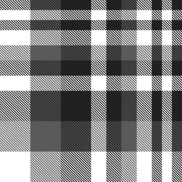 Black White Plaid Checkered Tartan Seamless Pattern Suitable Fashion Textiles — Stock Vector