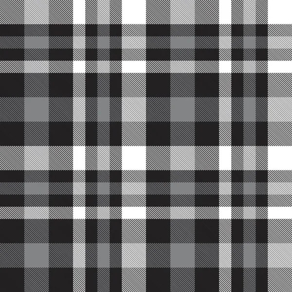 Black White Plaid Checkered Tartan Seamless Pattern Suitable Fashion Textiles — Stock Vector