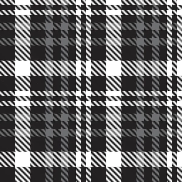 Plaid Bianco Nero Quadretti Motivo Tartan Senza Cuciture Adatto Tessuti — Vettoriale Stock