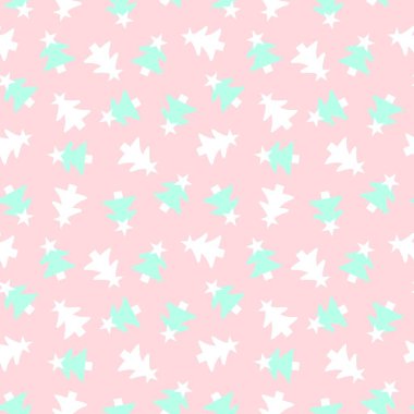 Web sitesi grafikleri ve moda tekstili için Noel Pembe Tatili kusursuz desen arkaplanı