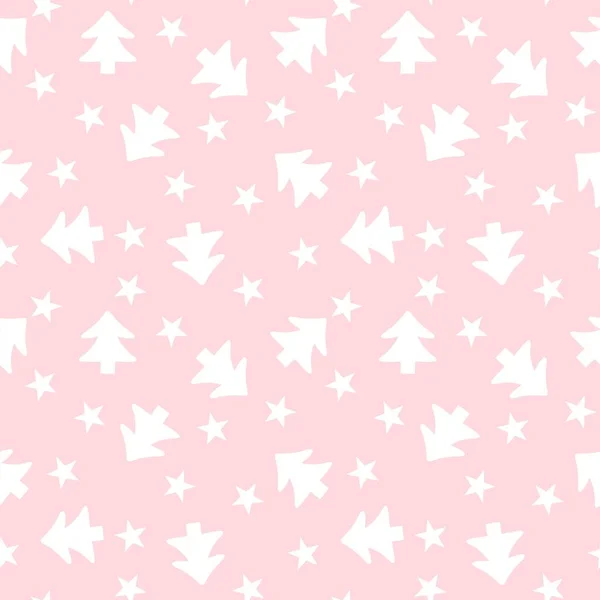 Рождественский Розовый Праздник Бесшовный Фон Шаблона Графики Сайта Текстиля Моды — стоковый вектор