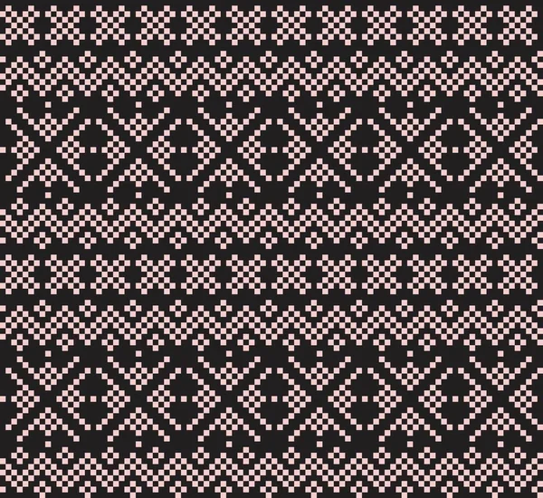 Pink Navy Christmas Fair Isle Mönster Bakgrund För Mode Textilier — Stock vektor