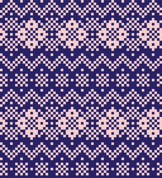 Pink Navy Christmas Fair Isle Pattern Background Fashion Textiles Knitwear — Stock Vector