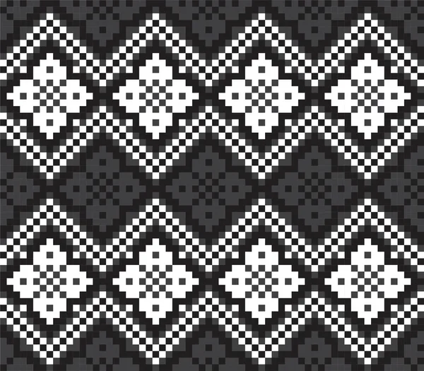 Moda Tekstil Örgü Grafikleri Için Siyah Beyaz Noel Adası Şablonu — Stok Vektör